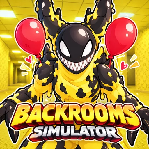 Backrooms Simulator Roblox game icon and codes